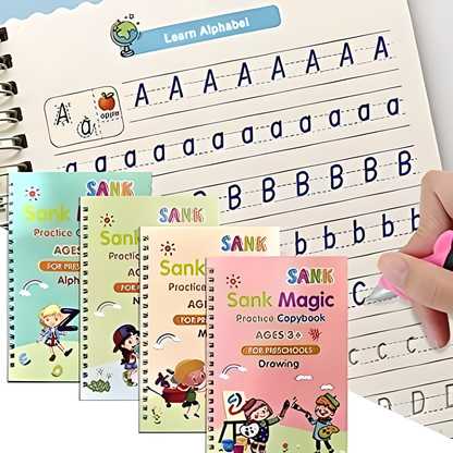 Magic Number Tracing Copybook Set for Kids – 4 Books + 10 Refills + Pen