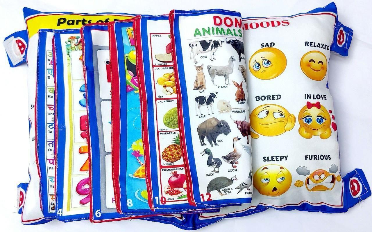 Baby Digital Printed Cotton Fabric Soft Pillow Cushion Book